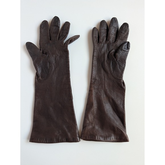 Fownes Accessories - Fownes Vintage Brown Genuine Leather Driving Gloves Women Size 7 Antron Lined